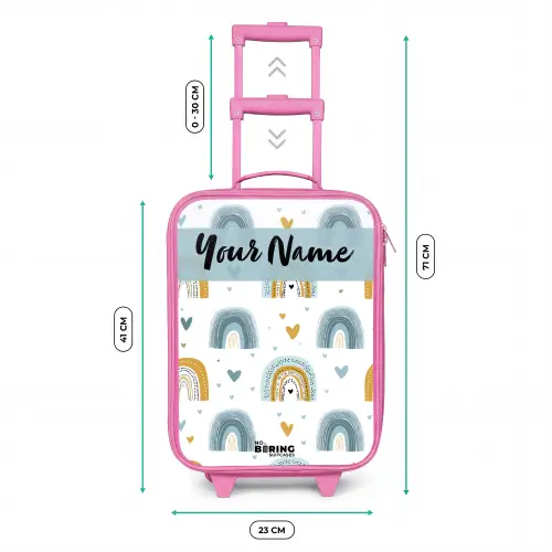 Patroon - Regenboog - Hartjes Kinderkoffer - Roze klein -productfoto_formaten