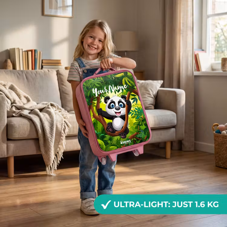Pedro panda Kinderkoffer - Roze klein -sfeer2_EN
