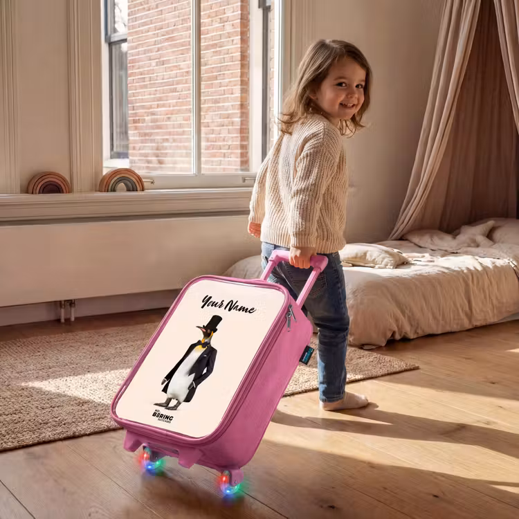 Pinguin in Pak Kinderkoffer - Roze klein -sfeer1