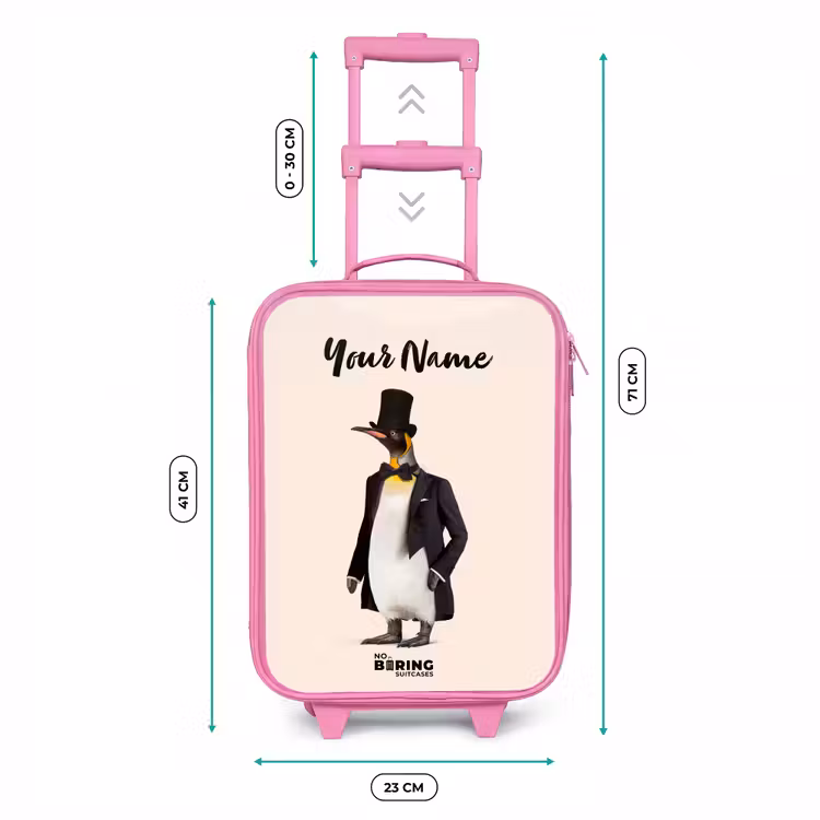 Pinguin in Pak Kinderkoffer - Roze klein -productfoto_formaten