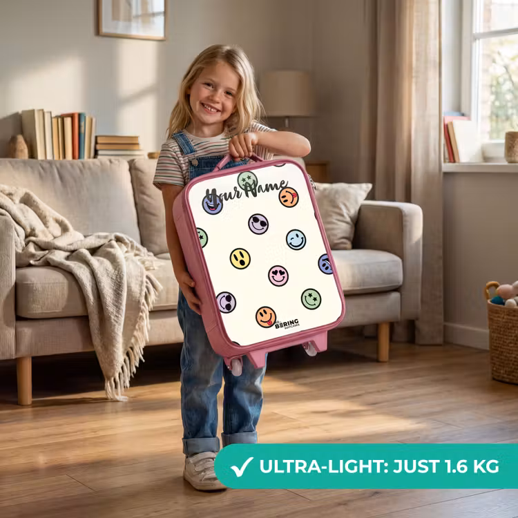 Speelse smiley-mix Kinderkoffer - Roze klein -sfeer2_EN