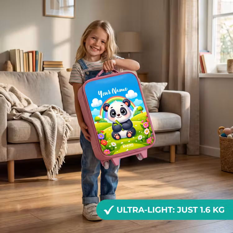 Pukkie Panda Kinderkoffer - Roze klein -sfeer2_EN