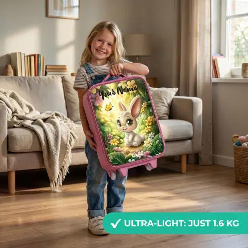 Konijn - Zonlicht - Sprookjesachtig - Vlinder Kinderkoffer - Roze klein -sfeer2_EN
