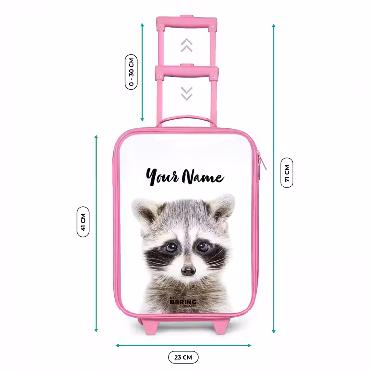 Rachid Racoon Kinderkoffer - Roze klein -productfoto_formaten