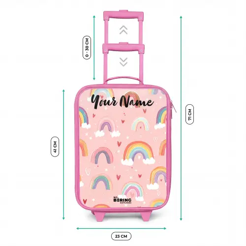 Regenboog - Patroon - Pastel Kinderkoffer - Roze klein -productfoto_formaten