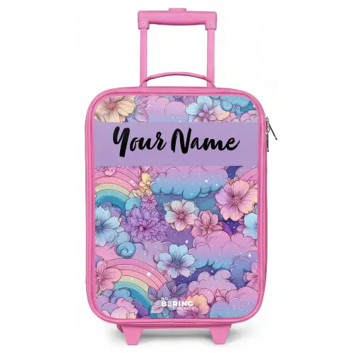 Regenbogen - Bloemen - Kleurrijk Kinderkoffer - Roze klein -zz3dotto