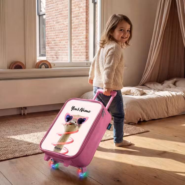 Sierk Struisvogel Roze Kinderkoffer - Roze klein -sfeer1