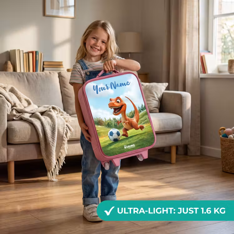Voetbal - Dino - Sport Kinderkoffer - Roze klein -sfeer2_EN