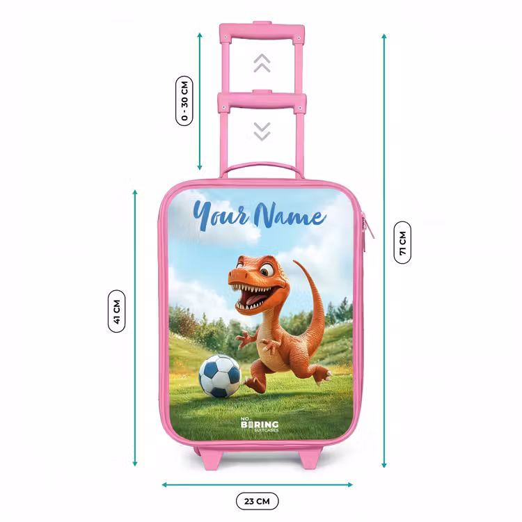 Voetbal - Dino - Sport Kinderkoffer - Roze klein -productfoto_formaten