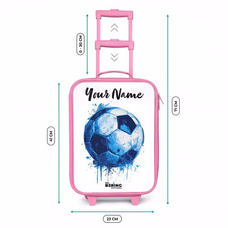 Voetbalvibes - Inktspatten - Blauw Kinderkoffer - Roze klein -productfoto_formaten