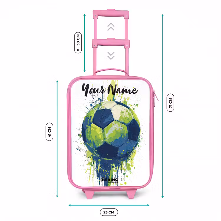 Voetbalvibes - Verf - Groen - Blauw Kinderkoffer - Roze klein -productfoto_formaten