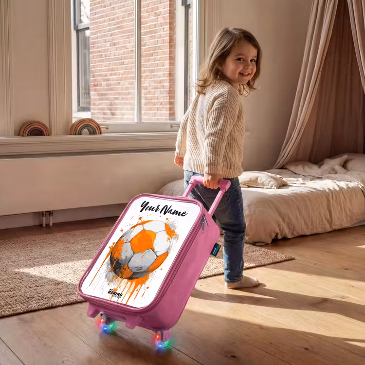 Voetbalvibes - Verf - Oranje Kinderkoffer - Roze klein -sfeer1
