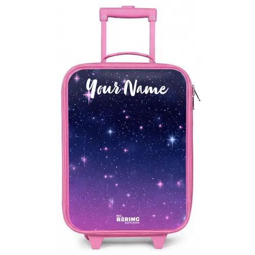 Sterren - Galaxy - Blauw - Roze Kinderkoffer - Roze klein -zz3dotto