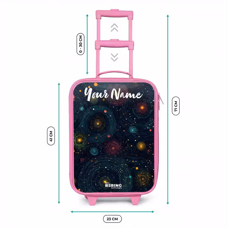 Sterren - Planeten - Kleurrijk Kinderkoffer - Roze klein -productfoto_formaten