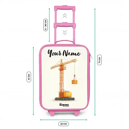 Torenkraan - Getekend - Oranje Kinderkoffer - Roze klein -productfoto_formaten