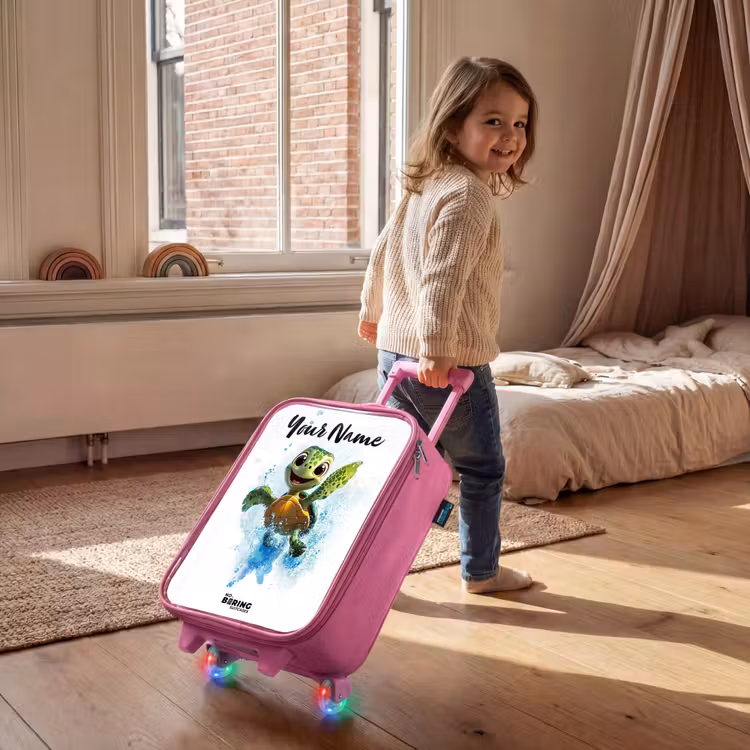 Schildpad - Water - Groen Kinderkoffer - Roze klein -sfeer1