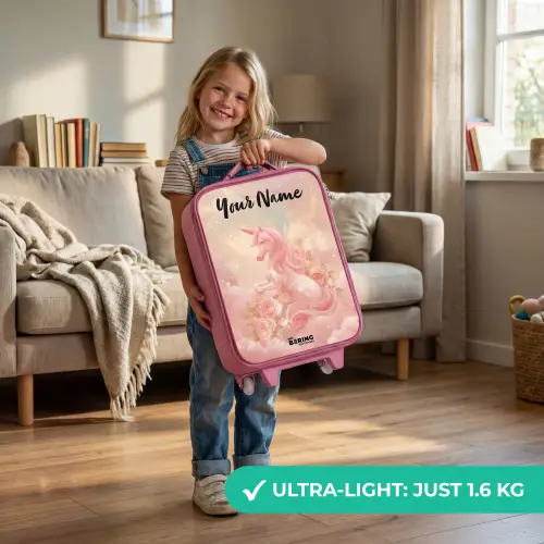 Eenhoorn - Wolken - Roze Kinderkoffer - Roze klein -sfeer2_EN