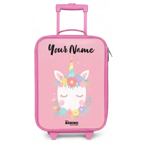Eenhoorn - Bloemen - Roze Kinderkoffer - Roze klein -zz3dotto