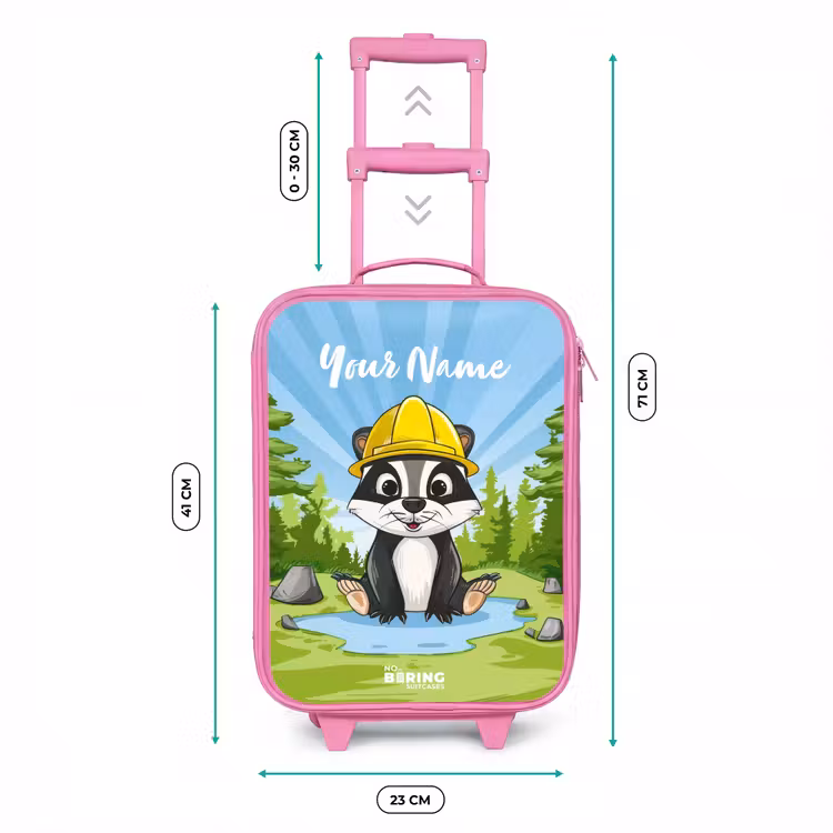 Wally werkbeer Kinderkoffer - Roze klein -productfoto_formaten