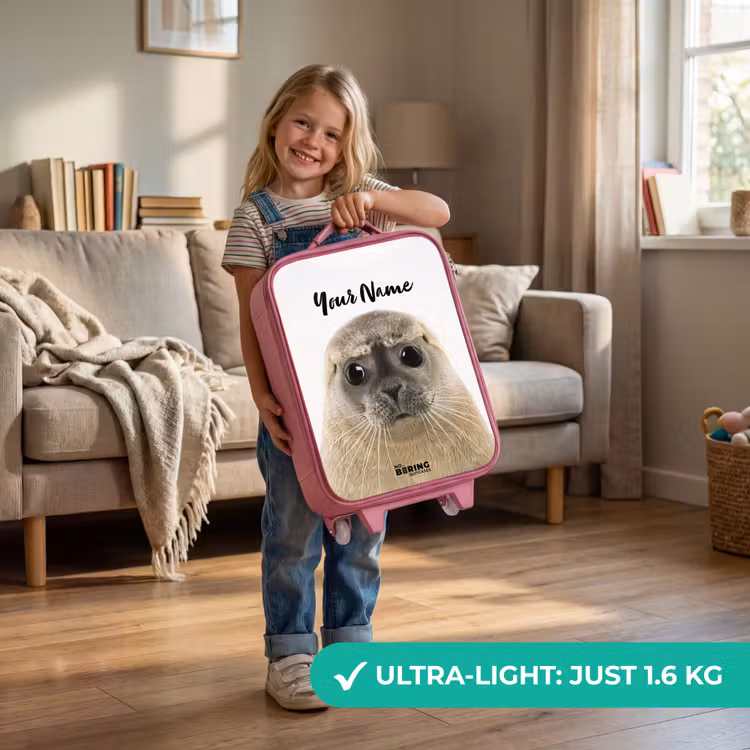 Zyon Zeehond Kinderkoffer - Roze klein -sfeer2_EN