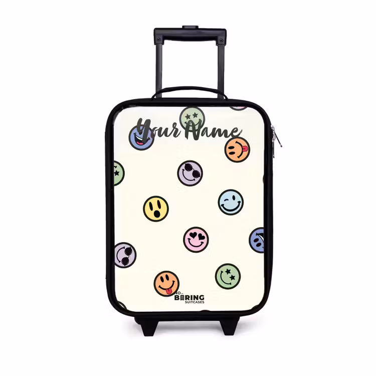 Speelse smiley-mix Kinderkoffer - Zwart klein -3d