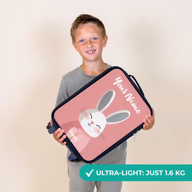 Konijn - Blosje - Stippen - Roze Kinderkoffer - Zwart klein -sfeer4_UK