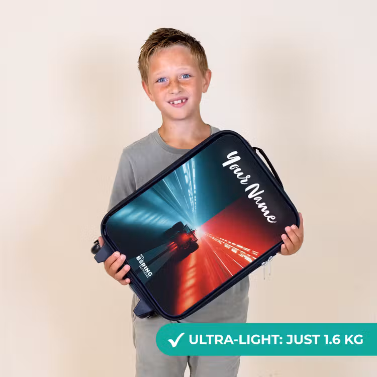 Raceauto - Verlichting - Neon - Rood Kinderkoffer - Zwart klein -sfeer4_UK