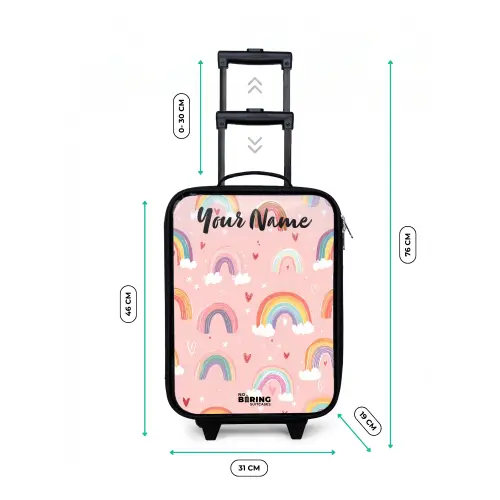 Regenboog - Patroon - Pastel Kinderkoffer - Zwart klein -productfoto_formaten