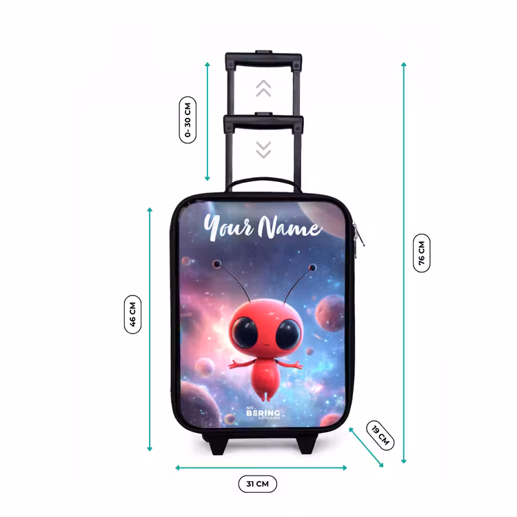 Rood Ruimtewezen in Kosmische Dans Kinderkoffer - Zwart klein -productfoto_formaten