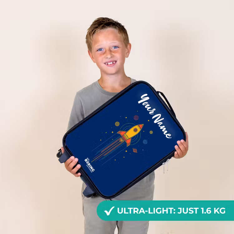 Raket - Planeten - Sterren Kinderkoffer - Zwart klein -sfeer4_UK