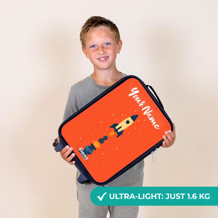 Raket - Sterren - Planeten Kinderkoffer - Zwart klein -sfeer4_UK