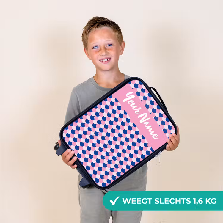Schubben - Patroon - Blauw - Roze Kinderkoffer - Zwart klein -sfeer4_NL