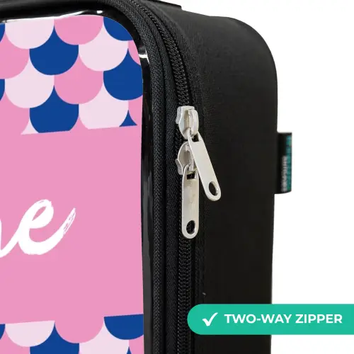 Schubben - Patroon - Blauw - Roze Kinderkoffer - Zwart klein -rits_UK