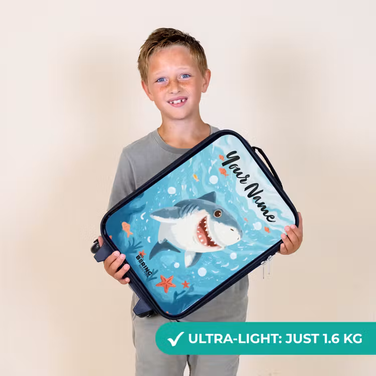 Haai - Water - Zee Kinderkoffer - Zwart klein -sfeer4_UK