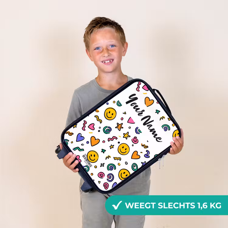 Smiley - Hartje - Ster Kinderkoffer - Zwart klein -sfeer4_NL