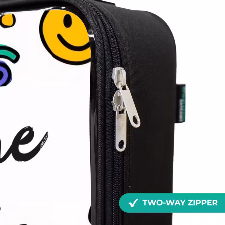 Smiley - Hartje - Ster Kinderkoffer - Zwart klein -rits_UK