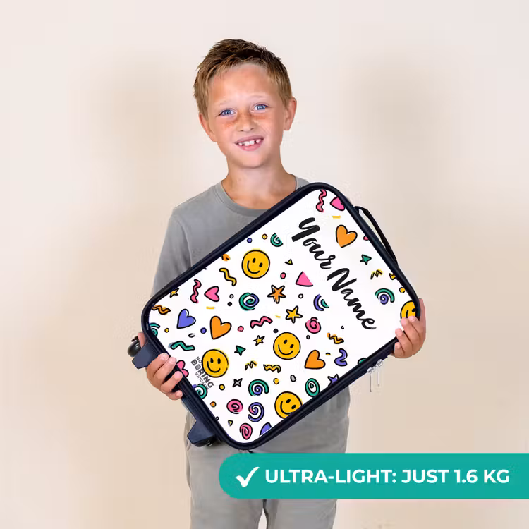 Smiley - Hartje - Ster Kinderkoffer - Zwart klein -sfeer4_UK