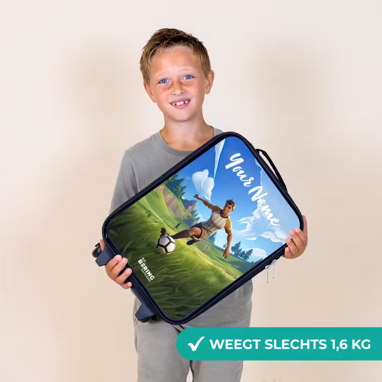 Voetballer - Gras - Goal - Kleurrijk Kinderkoffer - Zwart klein -sfeer4_NL