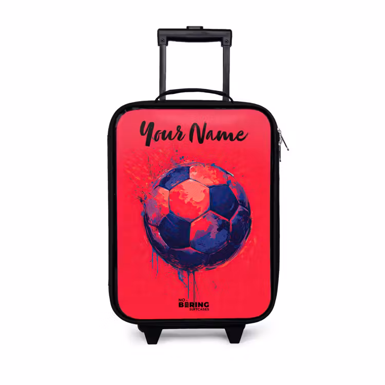Voetbalvibes - Verf - Blauw - Rood Kinderkoffer - Zwart klein -3d