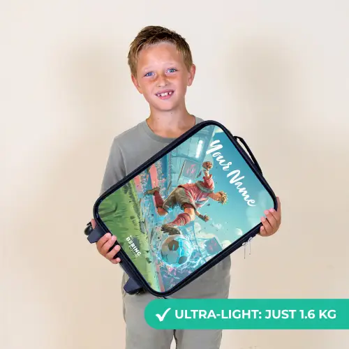 Stadion - Voetballer - Bal - Elektrisch Kinderkoffer - Zwart klein -sfeer4_UK