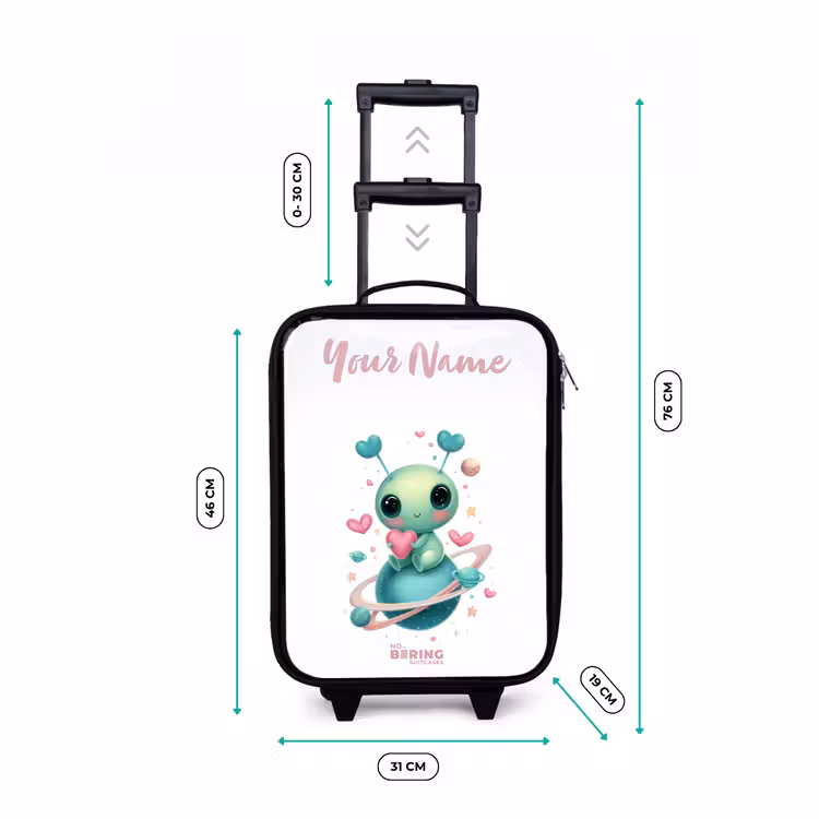 Lief buitenaards wezentje met hartje Kinderkoffer - Zwart klein -productfoto_formaten