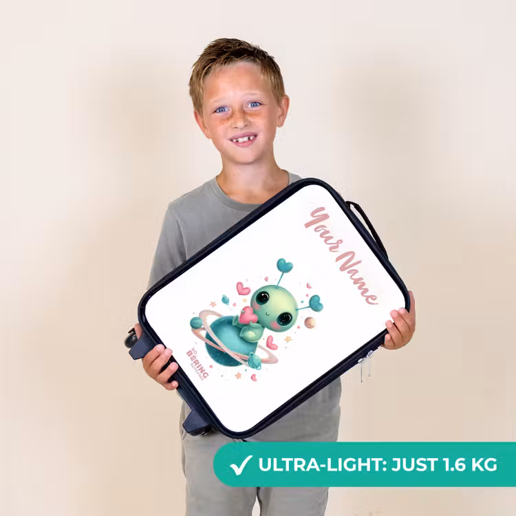 Lief buitenaards wezentje met hartje Kinderkoffer - Zwart klein -sfeer4_UK