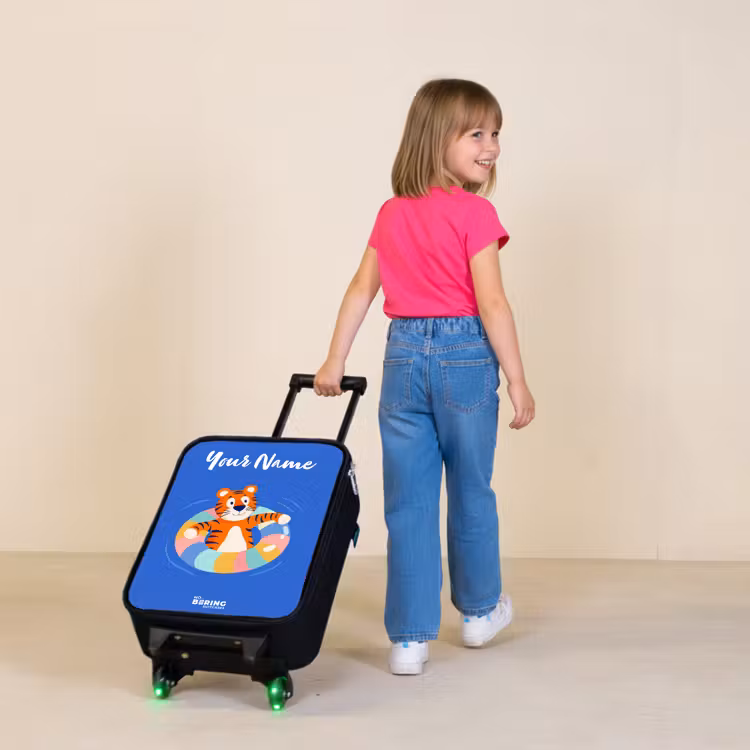 Tijger - Zwemband - Water Kinderkoffer - Zwart klein -sfeer1