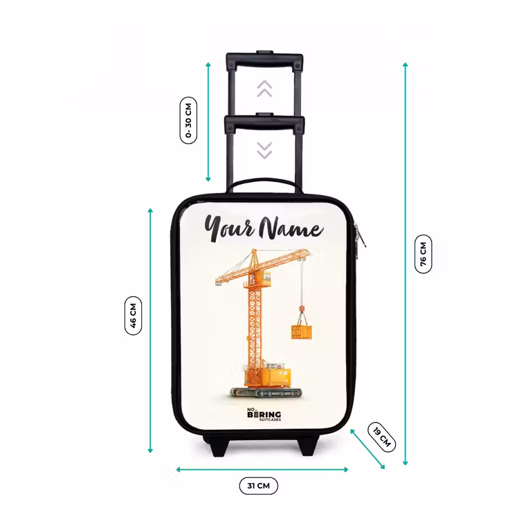 Torenkraan - Getekend - Oranje Kinderkoffer - Zwart klein -productfoto_formaten
