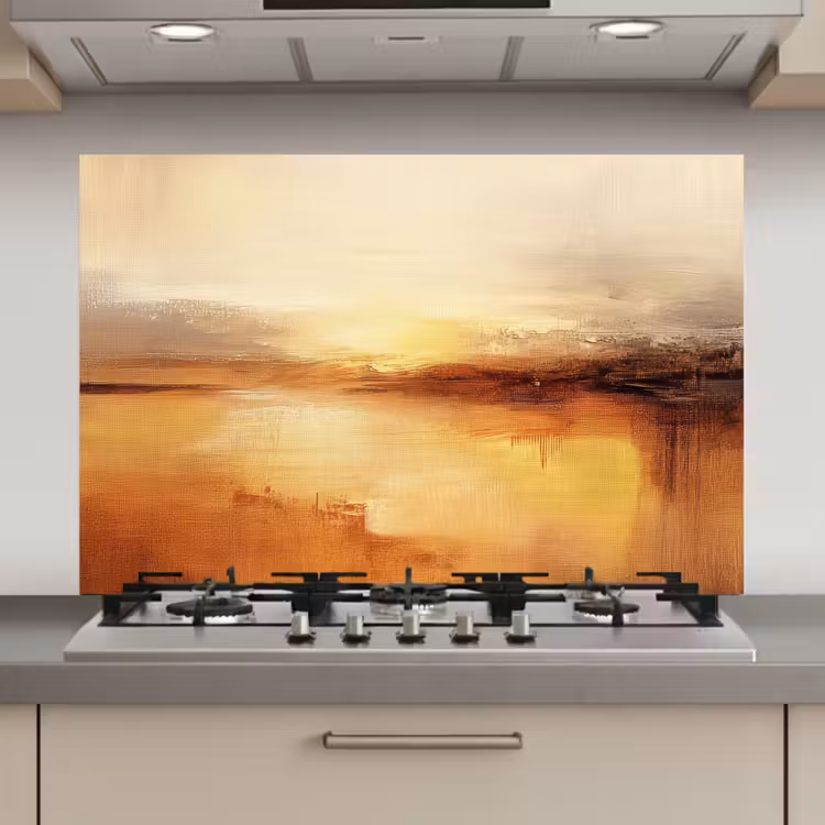 Abstract - Bruin - Modern - Herfst kleuren keuken achterwand spatscherm klein -3d_website