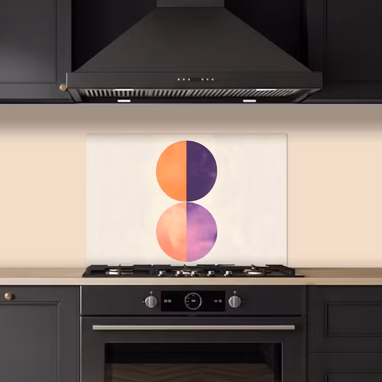 Abstract - Cirkels - Paars keuken achterwand spatscherm klein -sfeer1