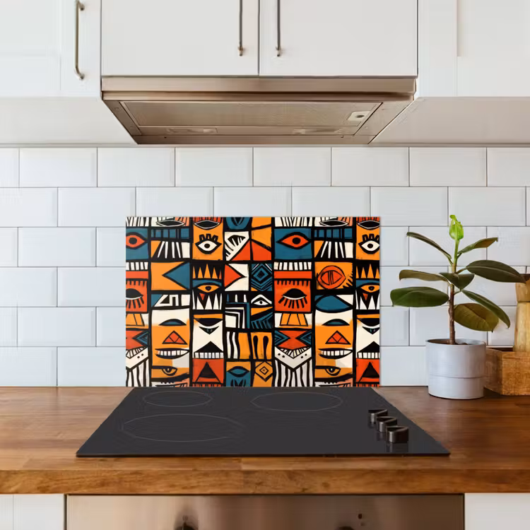 Abstract - Gezichten - Mozaïek keuken achterwand spatscherm klein -sfeer2