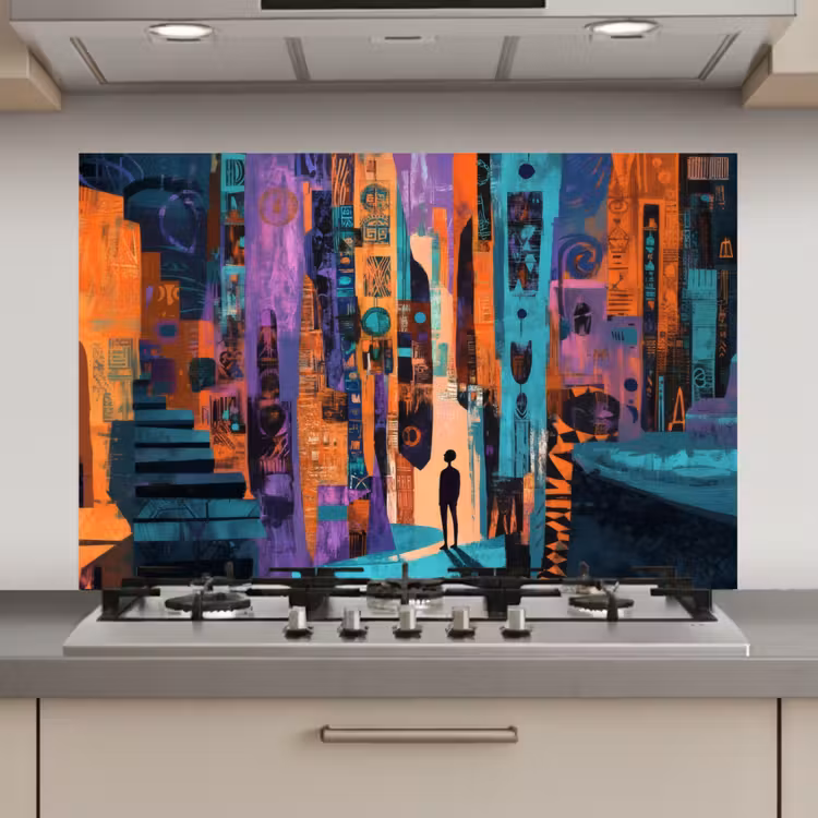 Abstract - Figuren - Kleurrijk keuken achterwand spatscherm klein -3d_website