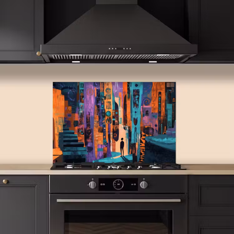 Abstract - Figuren - Kleurrijk keuken achterwand spatscherm klein -sfeer1