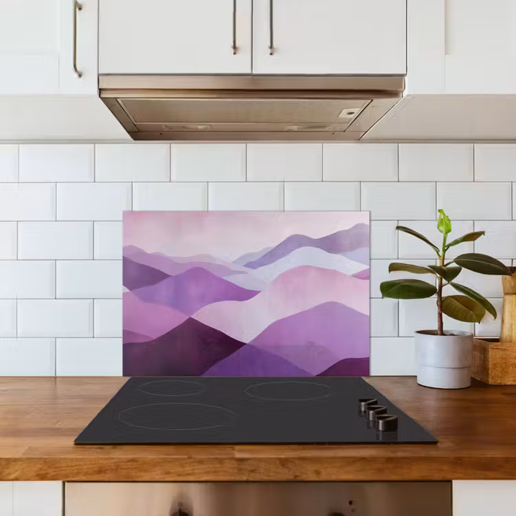Abstract - Heuvels - Landschap - Paars keuken achterwand spatscherm klein -sfeer2